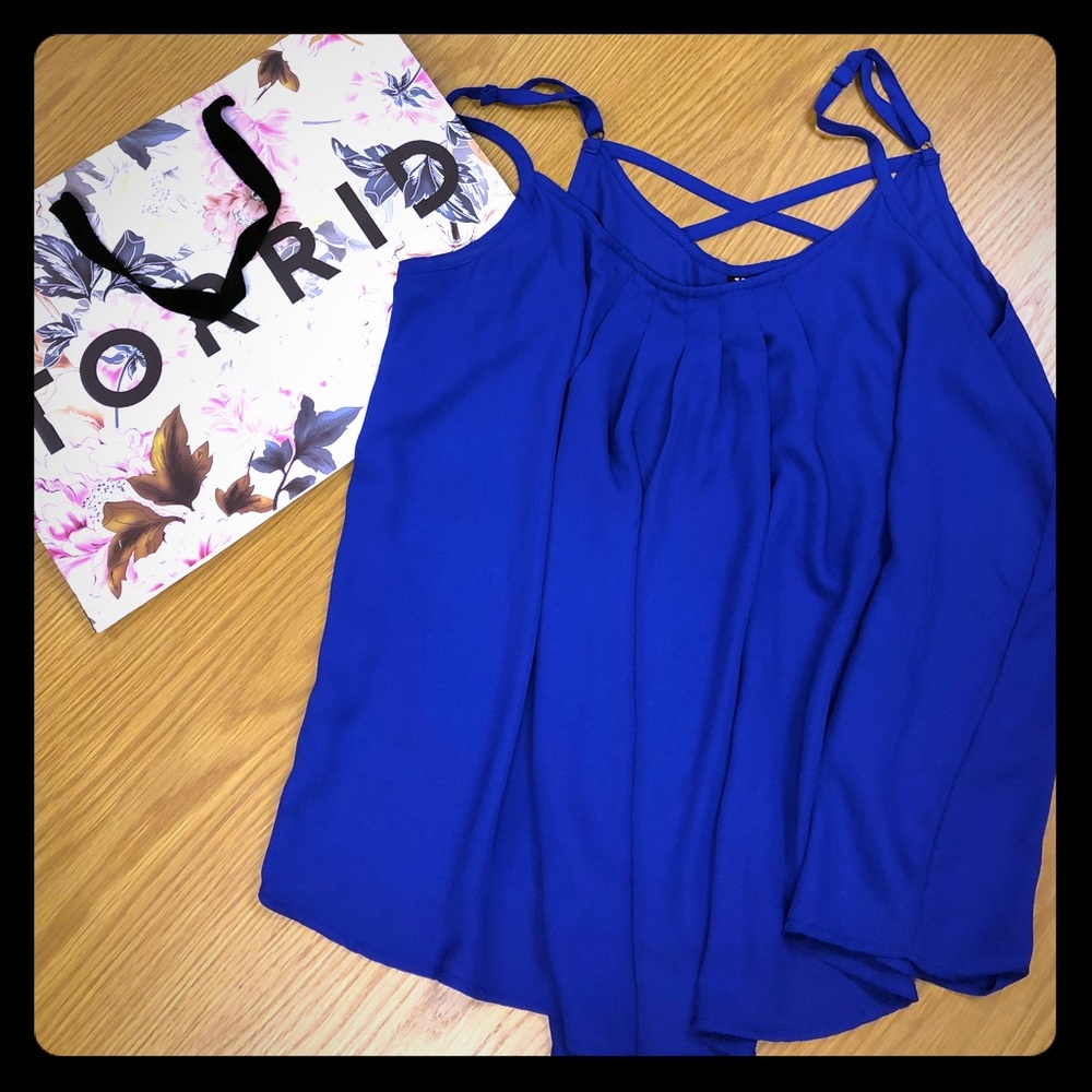 Torrid sz 1 strappy blue swing tank.
